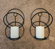 Mid-Century Modern Metal Wall Sconces for Candles or Plants SET OF 2