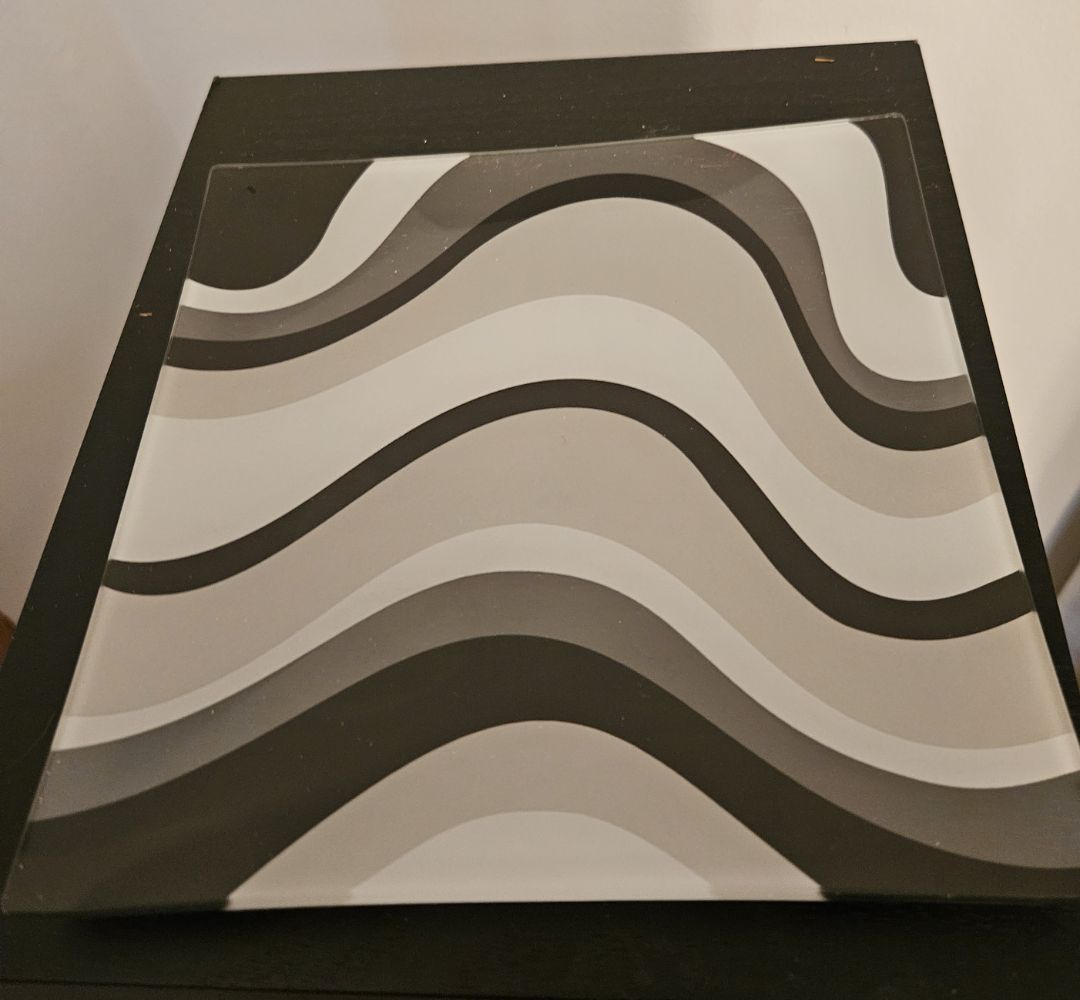 Square Striped Glass Plate