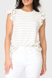 Blue Skies Butterfly Stripe Knit Top