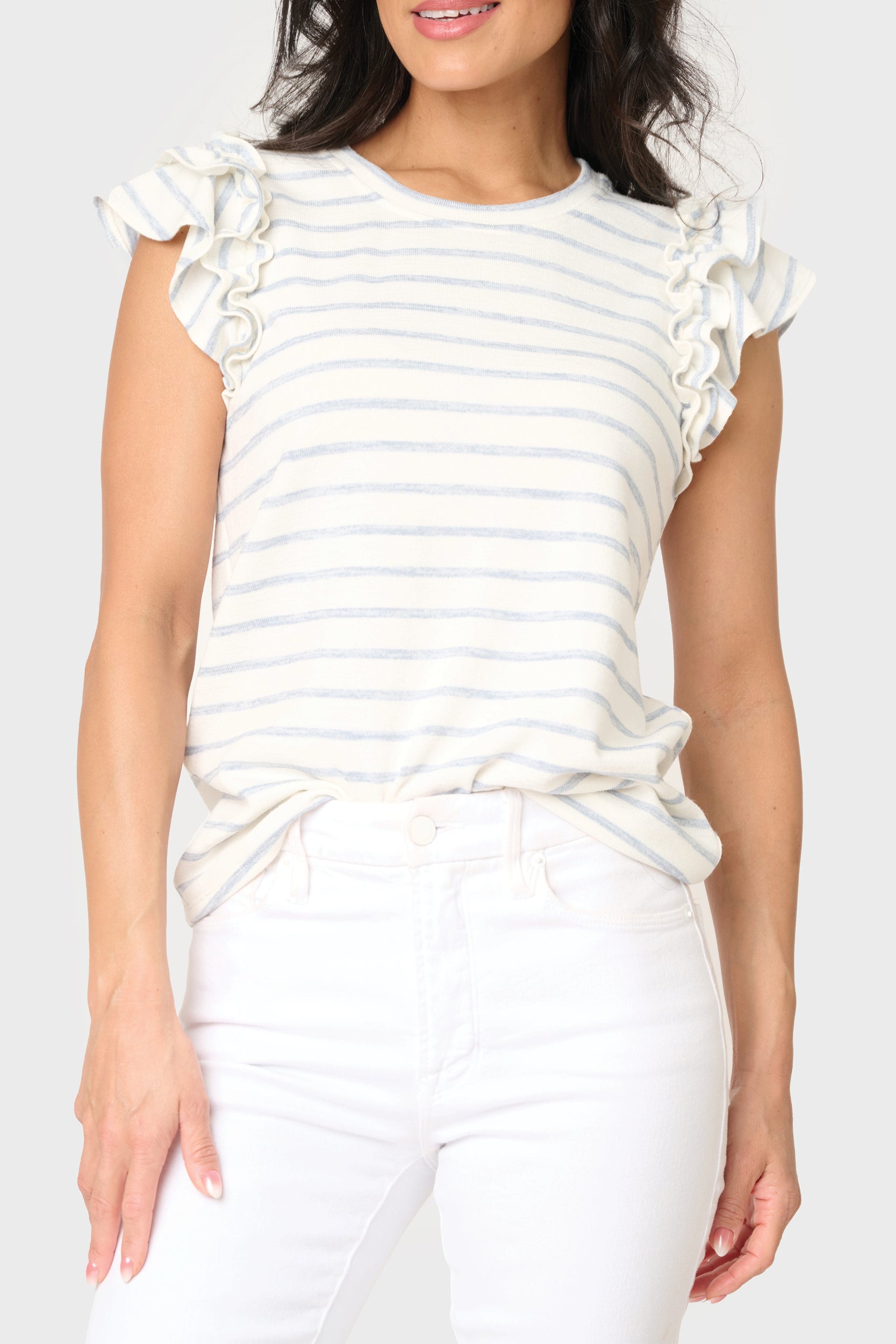 Blue Skies Butterfly Stripe Knit Top