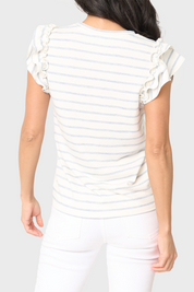 Blue Skies Butterfly Stripe Knit Top