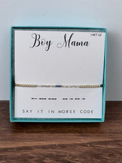 Boy Mama Morse Code Bracelet | Gold