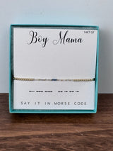 Boy Mama Morse Code Bracelet | Gold
