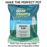 Breakfast Blend Coffee Medium Roast Ground, 1.5oz Full Pot Coffee Bags - JSQ Mercantile