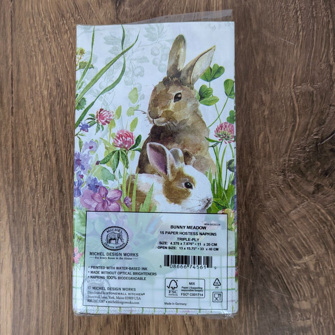 Set of 2 Cotton Tea Towels with Bunnies