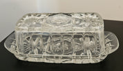 Vintage Anchor Hocking Covered Butter Dish Star of David (set of 2)