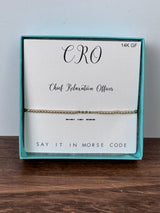 Chief Relaxation Officer Morse Code Bracelet | Gold