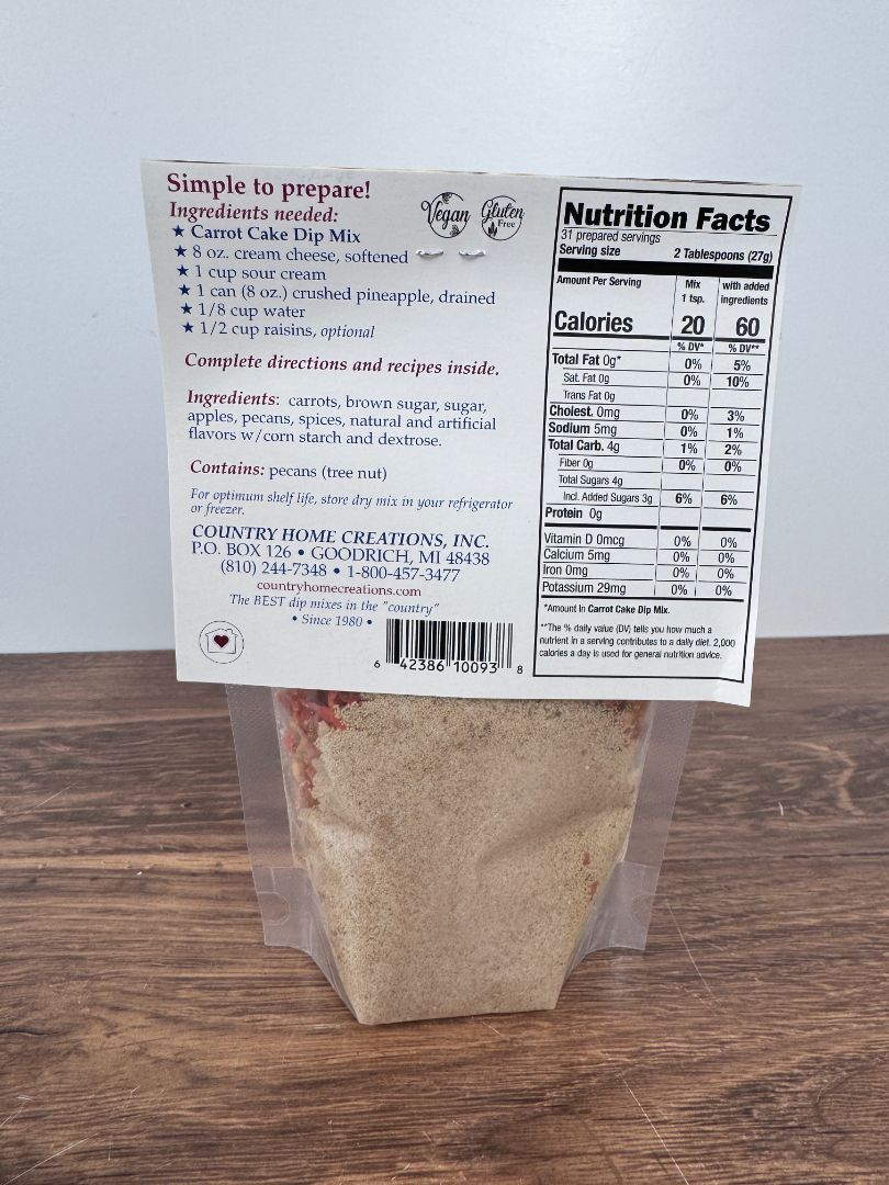 Carrot Cake Dip Mix
