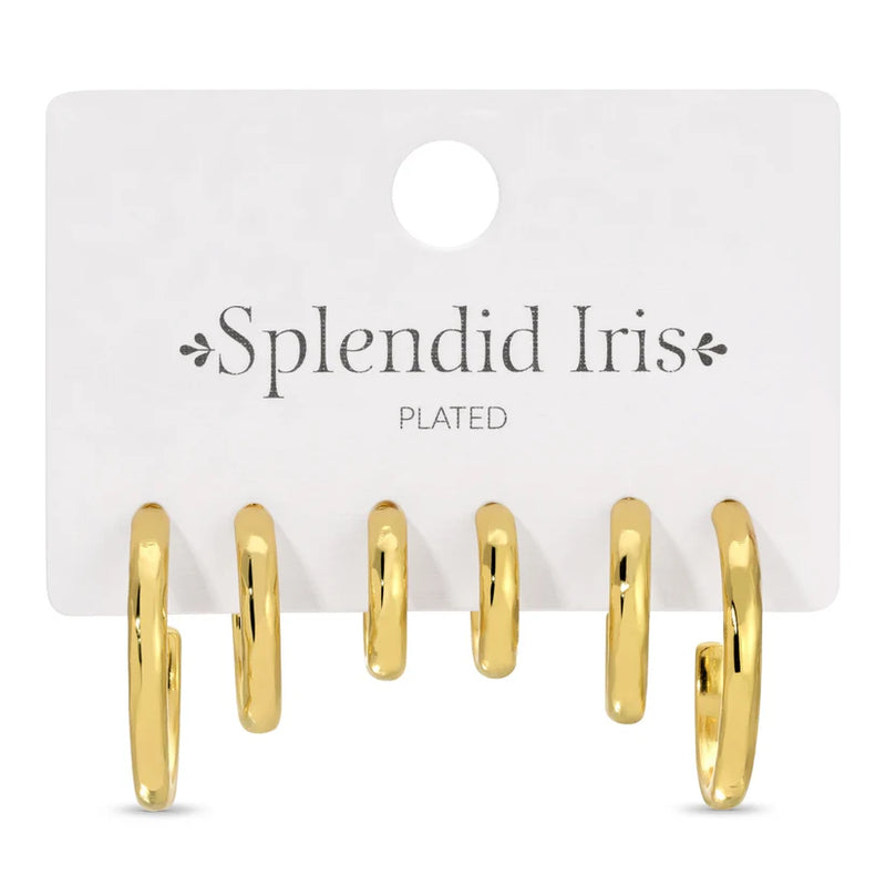 Set of 3 Graduating Textured Hoop Earrings | Gold Plated by 112 - Peony Lane Boutique