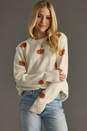 Autumn Pumpkin Super Soft Knit Sweater – Cozy Women’s Fall Sweater