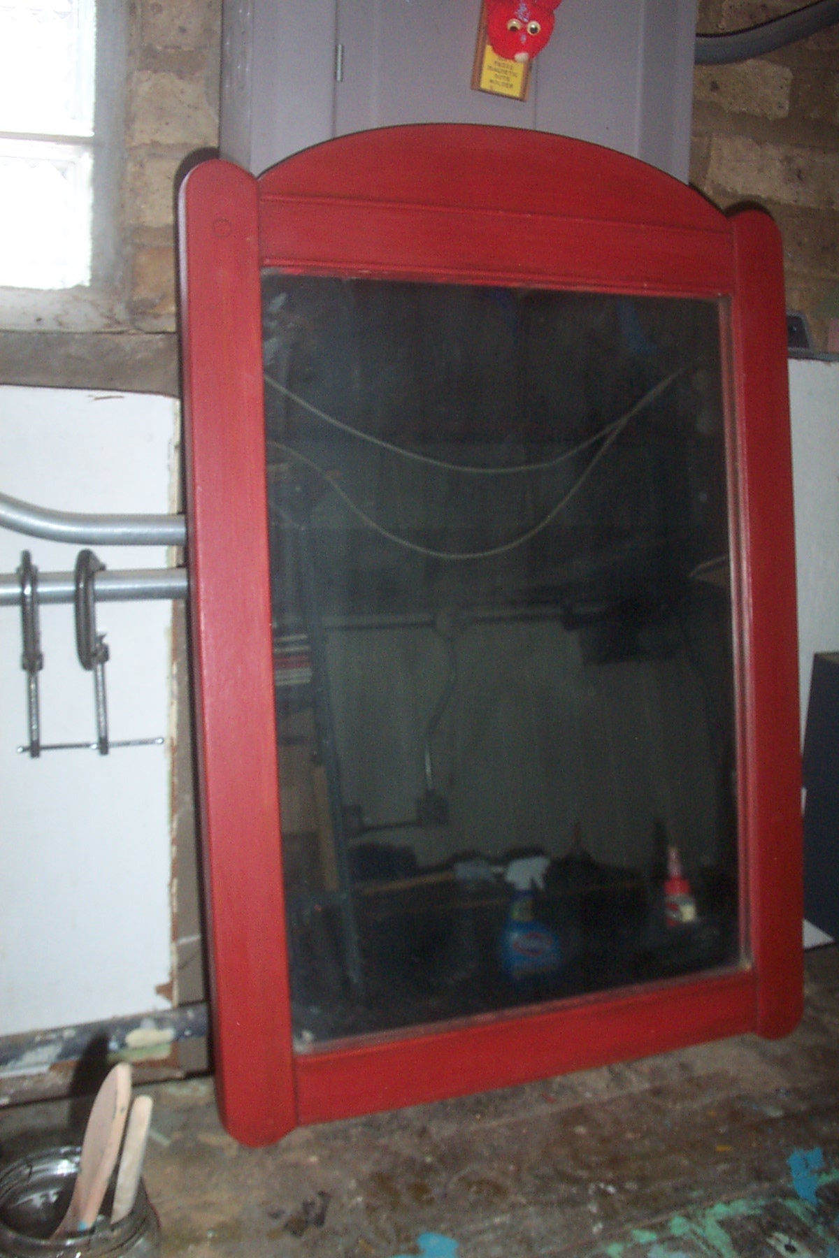 Rustic red mirror