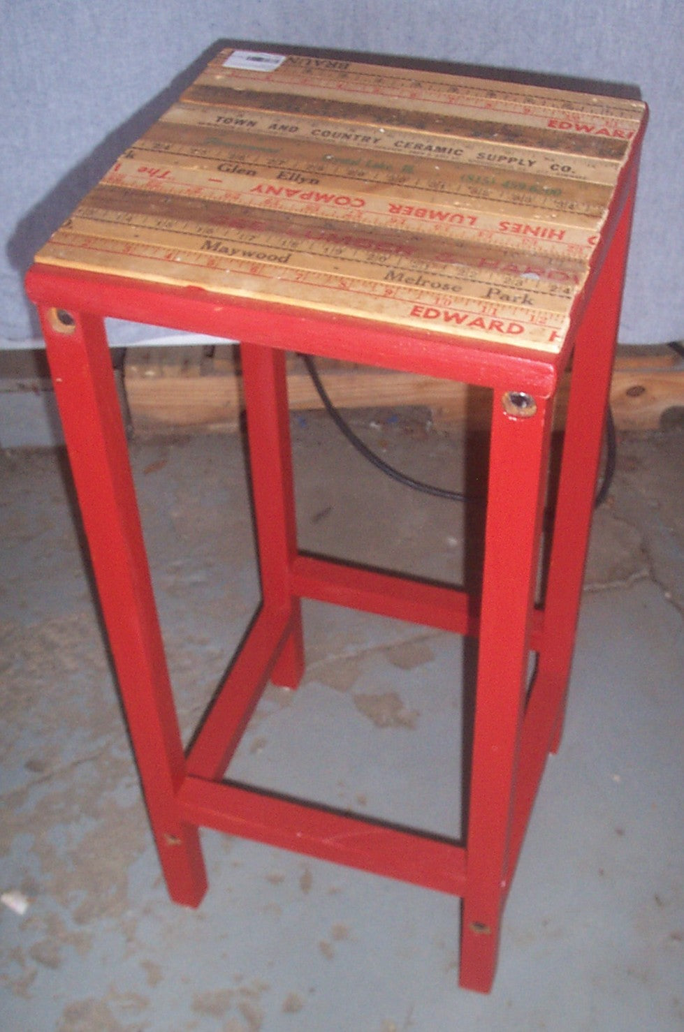 Small end table w/ ruler top