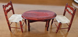 Vintage Dollhouse Oval Table and 2 Chairs SET OF 3