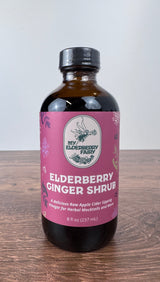 Elderberry Ginger Shrub – Spiced Botanical Vinegar Elixir (8 oz)