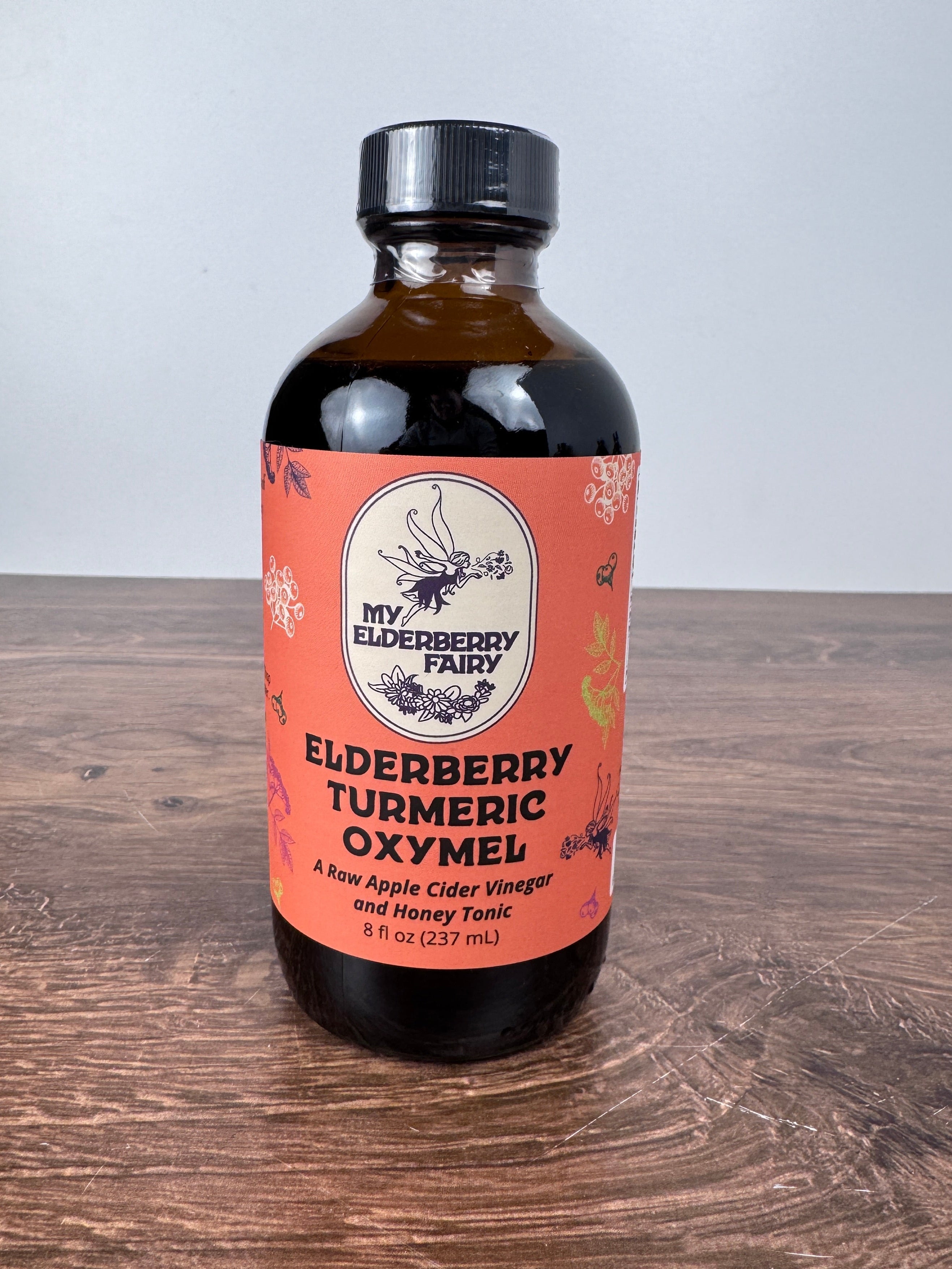 Golden Glow Elderberry-Turmeric Oxymel – Herbal Wellness Elixir (8 oz)