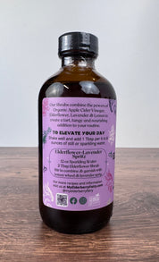 Elderflower Lavender Shrub – Botanical Vinegar Elixir (8 oz)