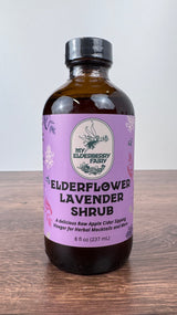 Elderflower Lavender Shrub – Botanical Vinegar Elixir (8 oz)
