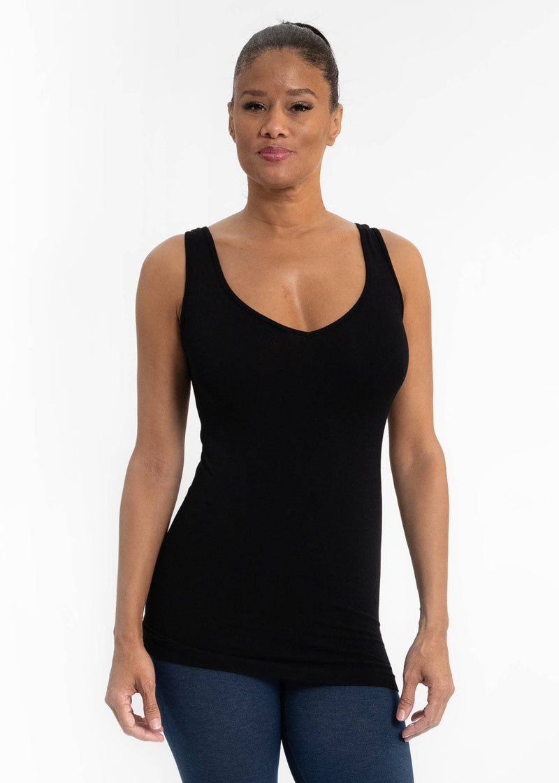 Everyday Edge Reversible Tank | Eleitain - Black by 112 - Peony Lane Boutique
