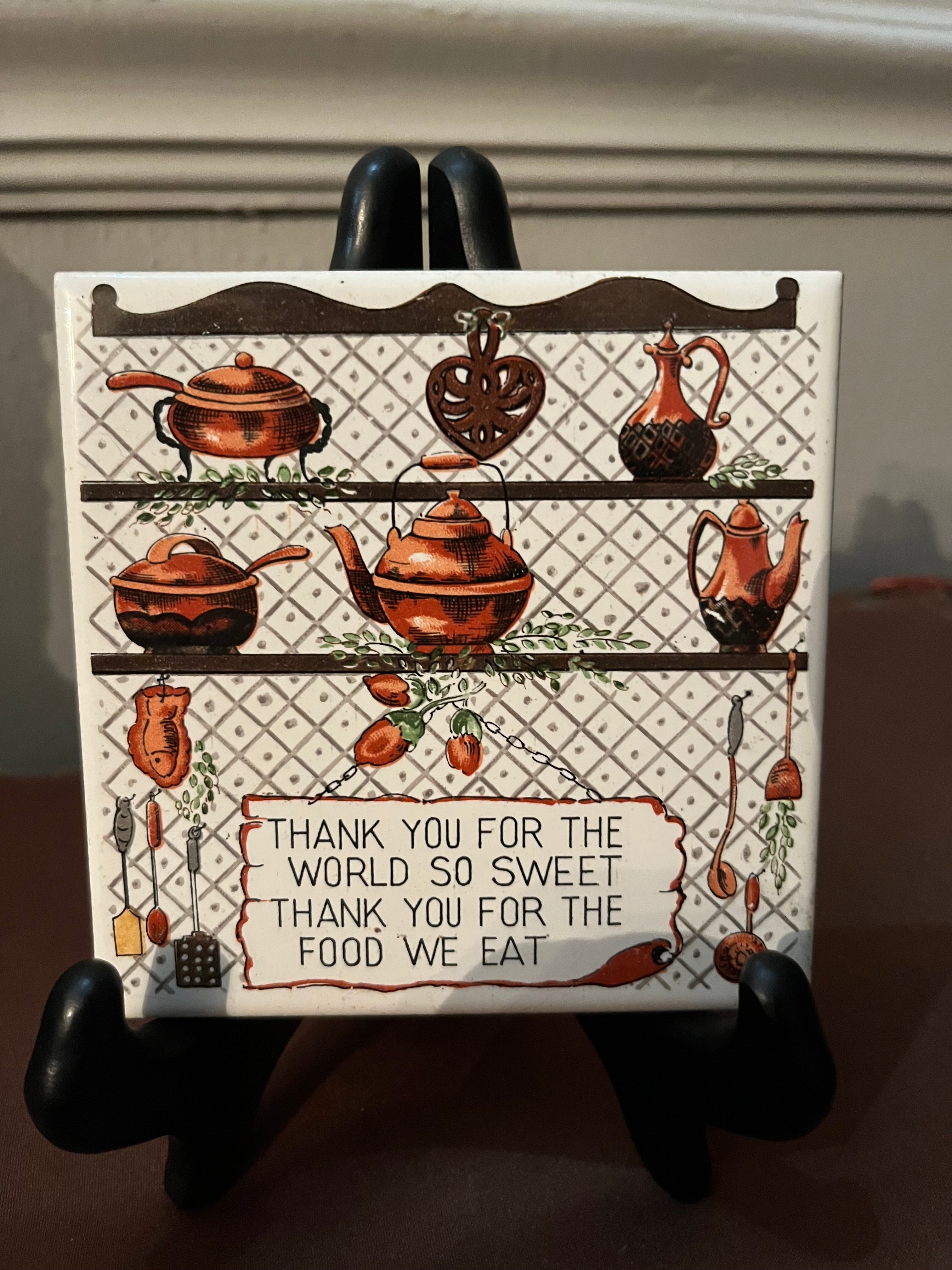 Vintage Country-Kitchen Prayer Trivet Tile
