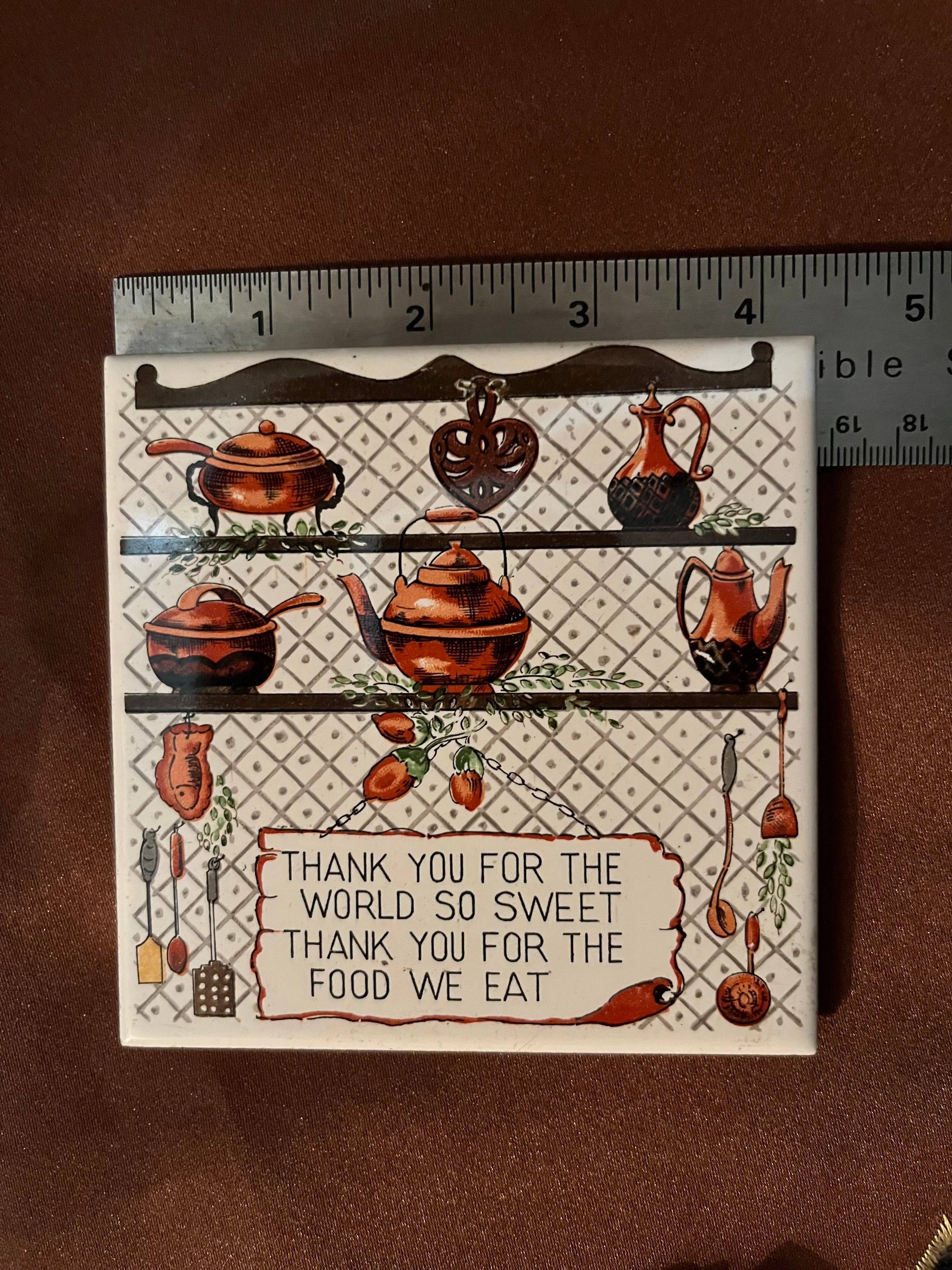 Vintage Country-Kitchen Prayer Trivet Tile