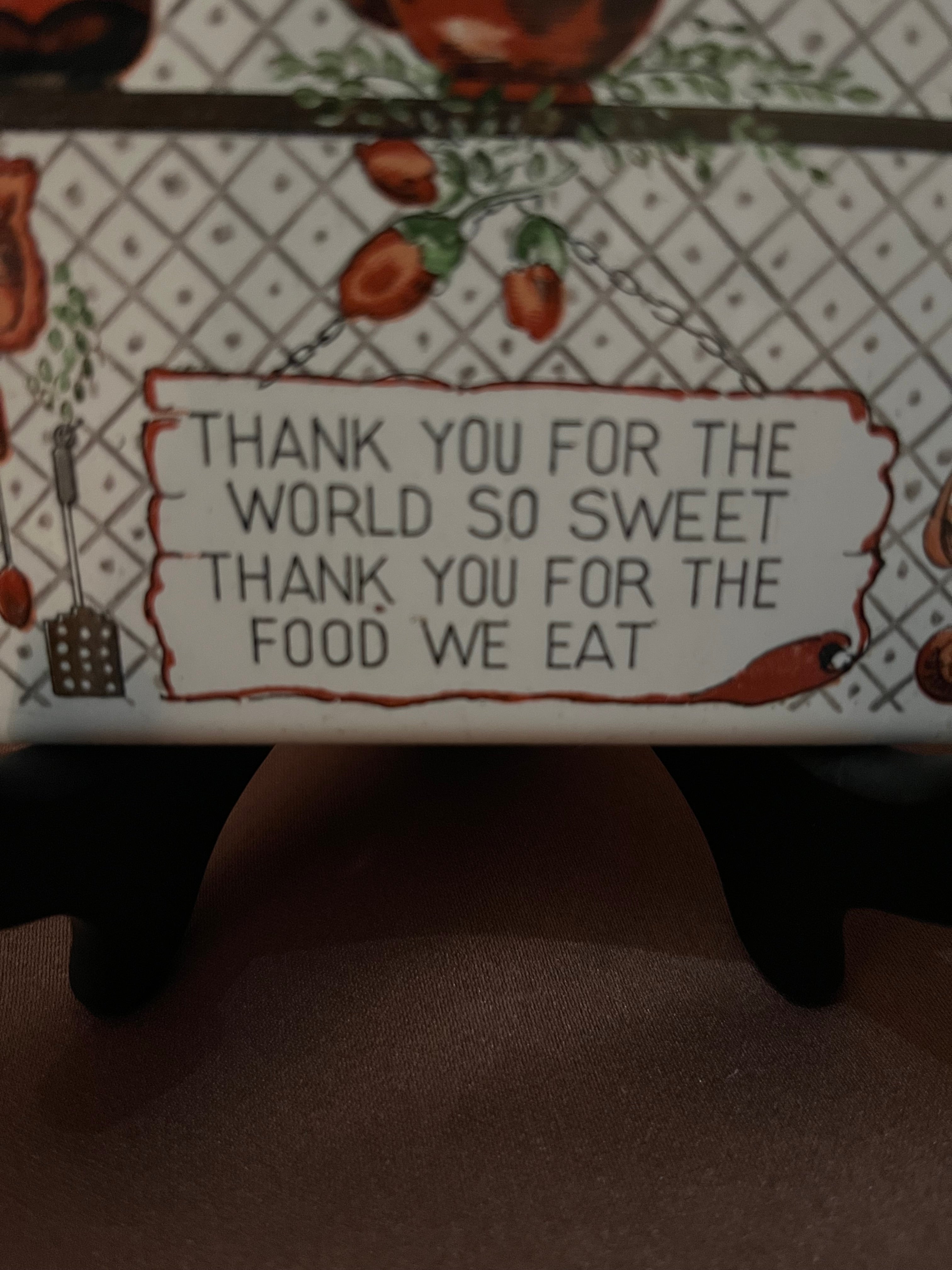 Vintage Country-Kitchen Prayer Trivet Tile