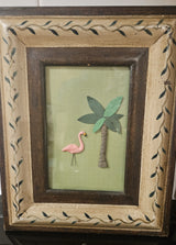 Framed Flamingo & Palm Tree Art
