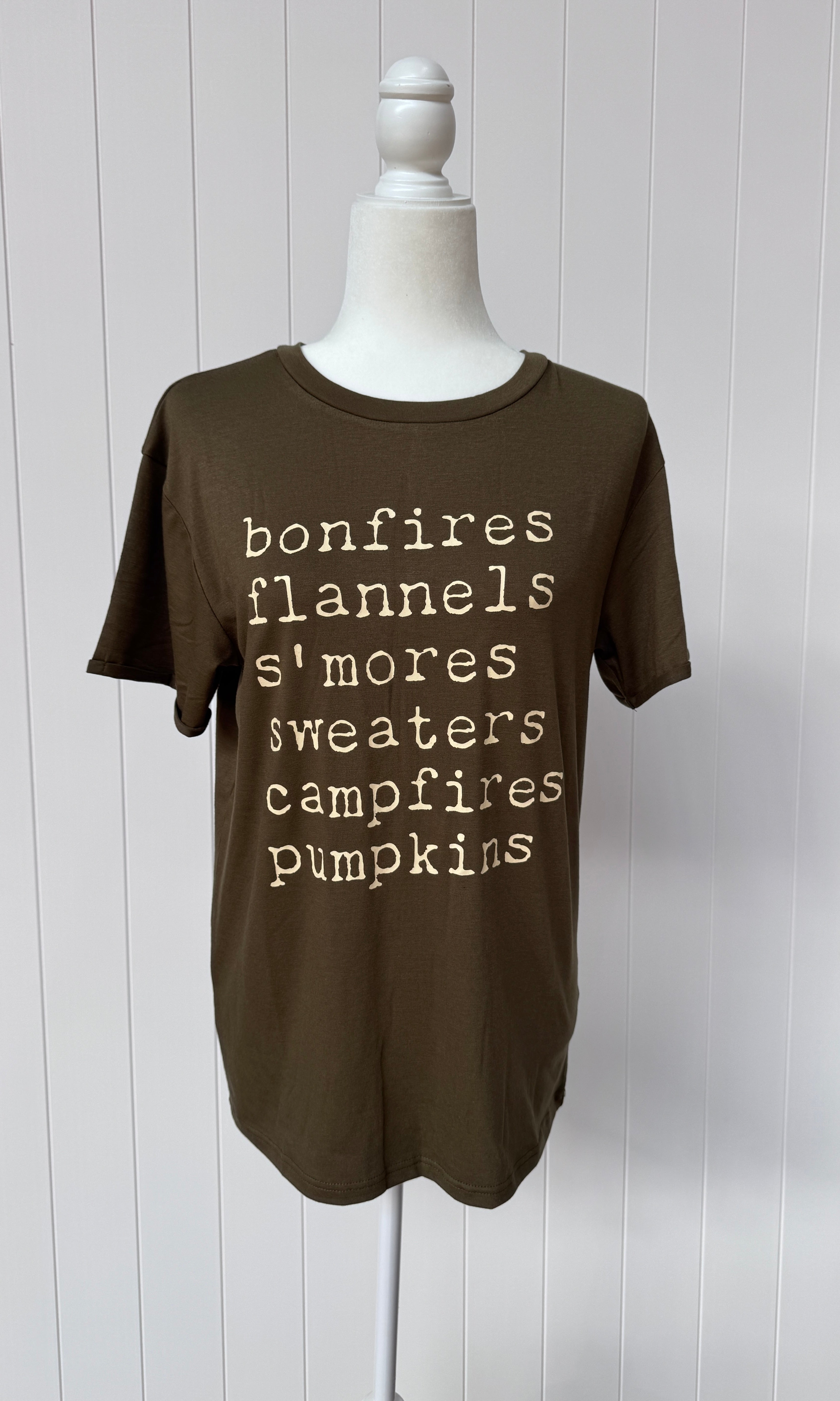 Bonfires, Flannels, Pumpkins Tee