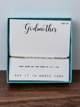 Godmother Morse Code Bracelet | Gold