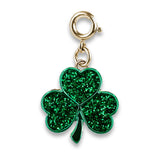 Gold Glitter Shamrock Charm