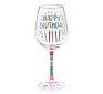 Happy Birthday Wine Glass with Candles - Long Stem — alternate view
