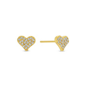 Silver Heart Stud Earrings on | Gift Set of 3 Earrings