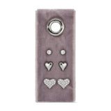 Silver Heart Stud Earrings on | Gift Set of 3 Earrings