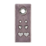 Silver Heart Stud Earrings on | Gift Set of 3 Earrings