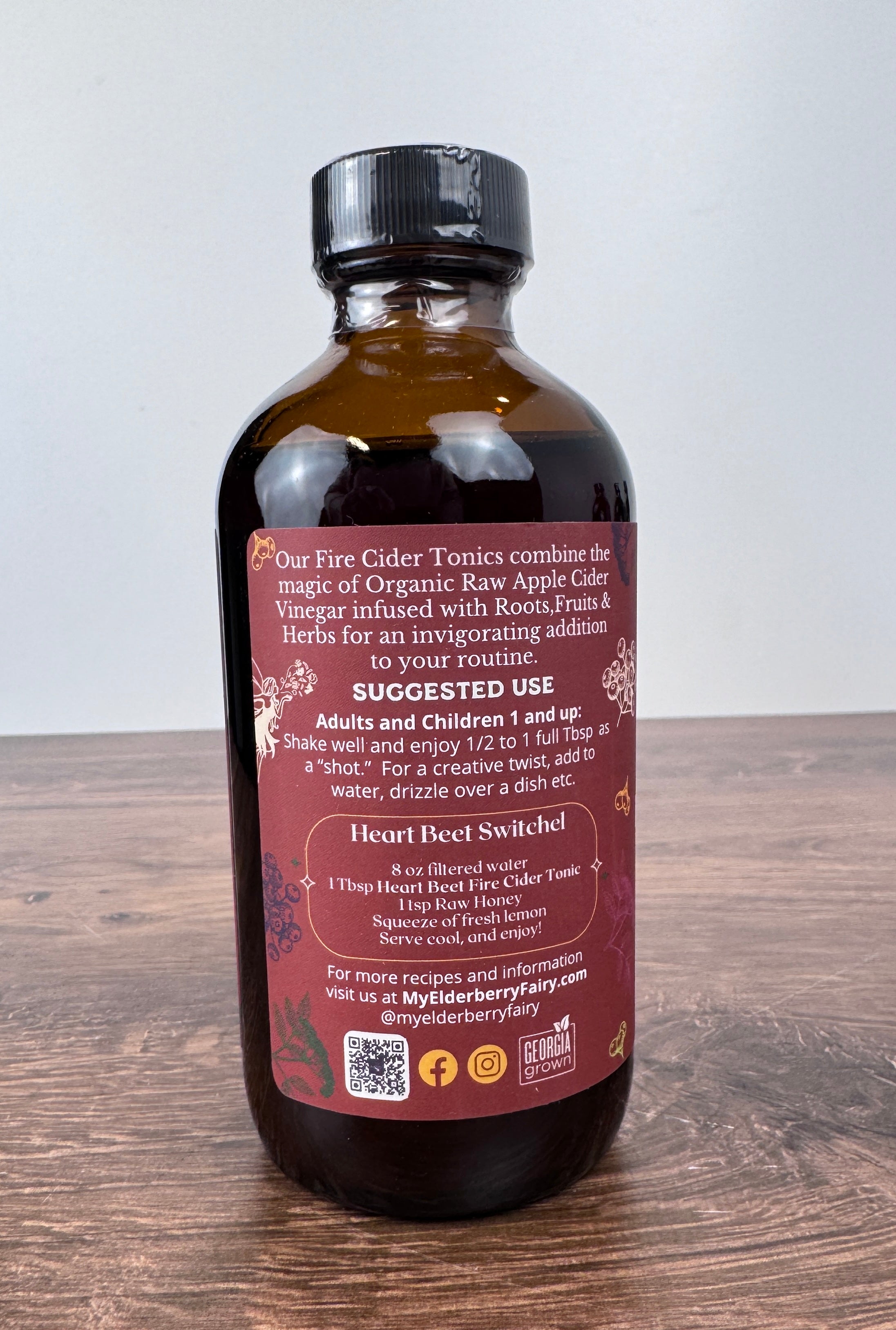 Heart Beet Fire Cider Tonic – Herbal Apple Cider Vinegar Blend (8 oz)