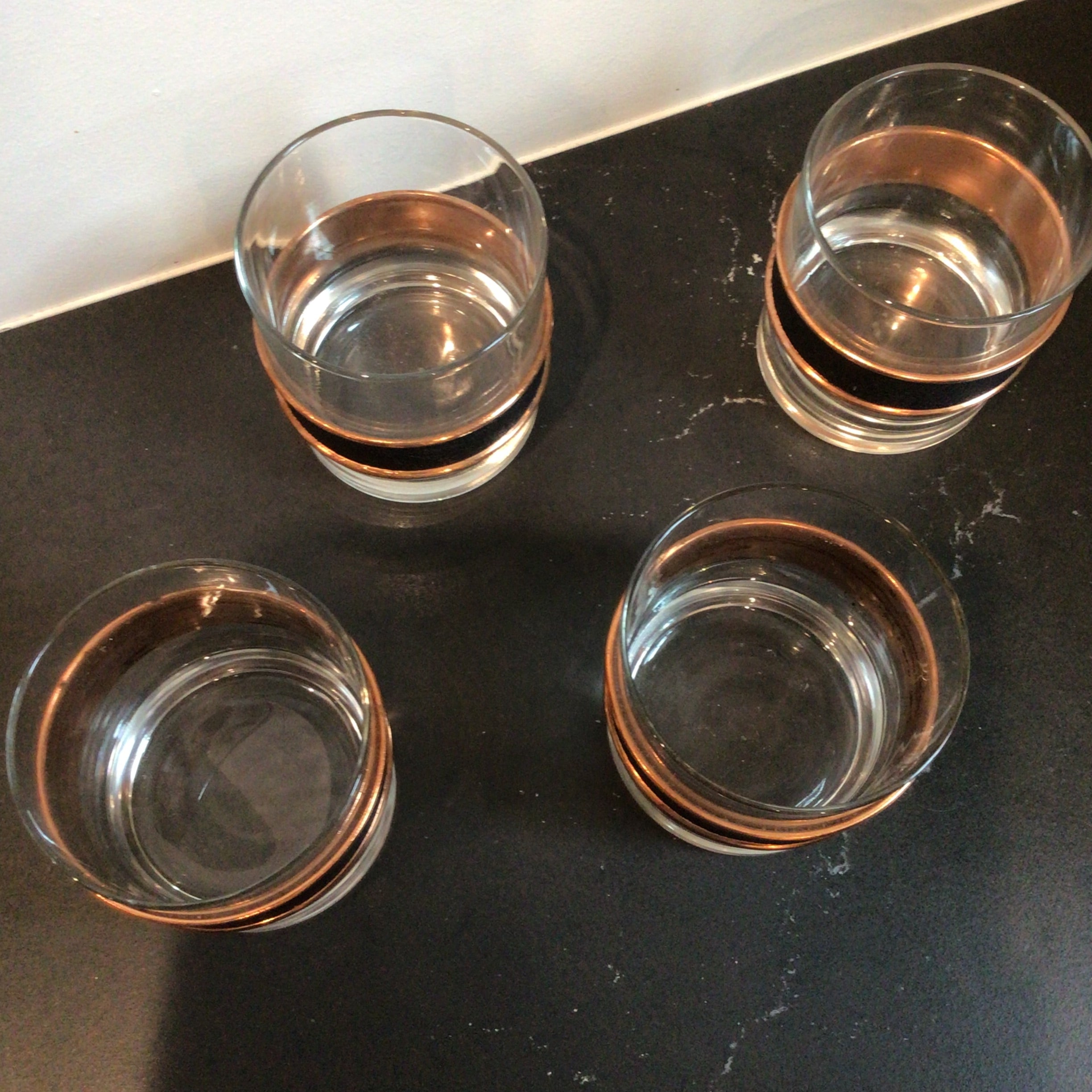 Mid-Century Modern Rocks Glasses, set of 4