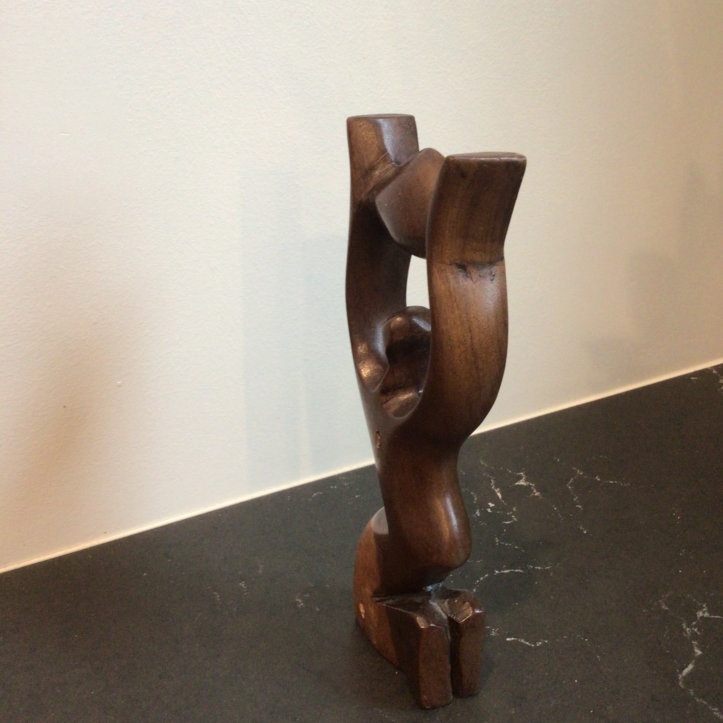 Mid-Century Modern Hand Carved Wood Sculpture
