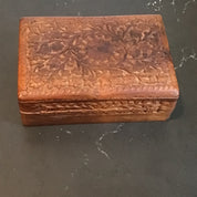 1970s Hand Carved Wooden Box