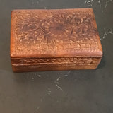 1970s Hand Carved Wooden Box