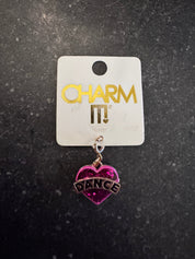 Gold Glitter Dance Heart Charm - Charm It