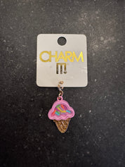 Gold Ice Cream Cone Shaker Charm - Charm It