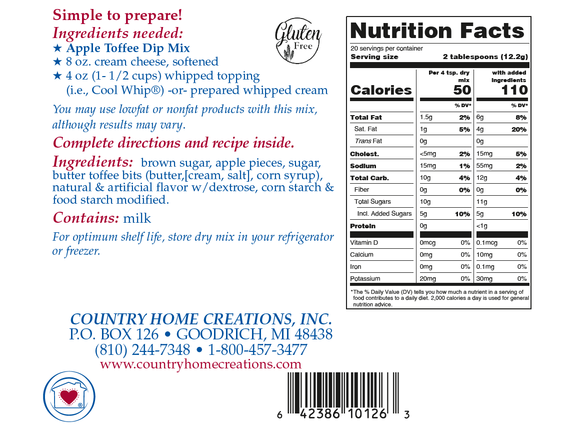 Apple Toffee Dip Mix - Gluten-Free Dessert Dip
