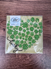 Lucky Heart 3 Ply Cocktail Napkin for St Patrick's Day | Pack of 20