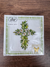 Floral Cross 3 Ply Cocktail Napkin | Pack of 20