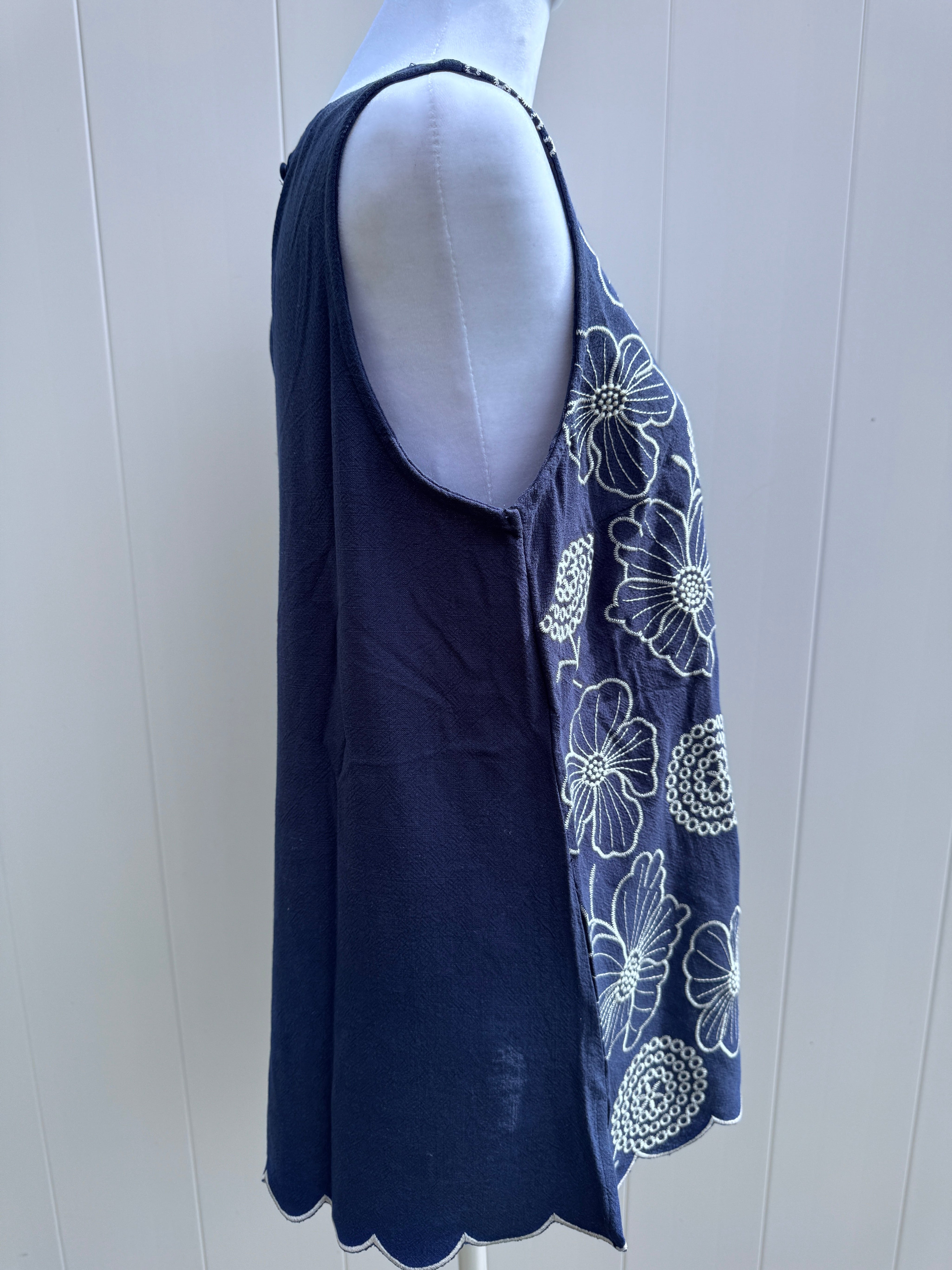 Fresh For Summer Sleeveless Top - Navy