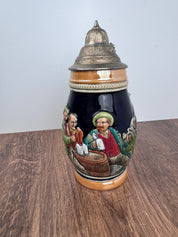 9” German Stein with Pewter Lid