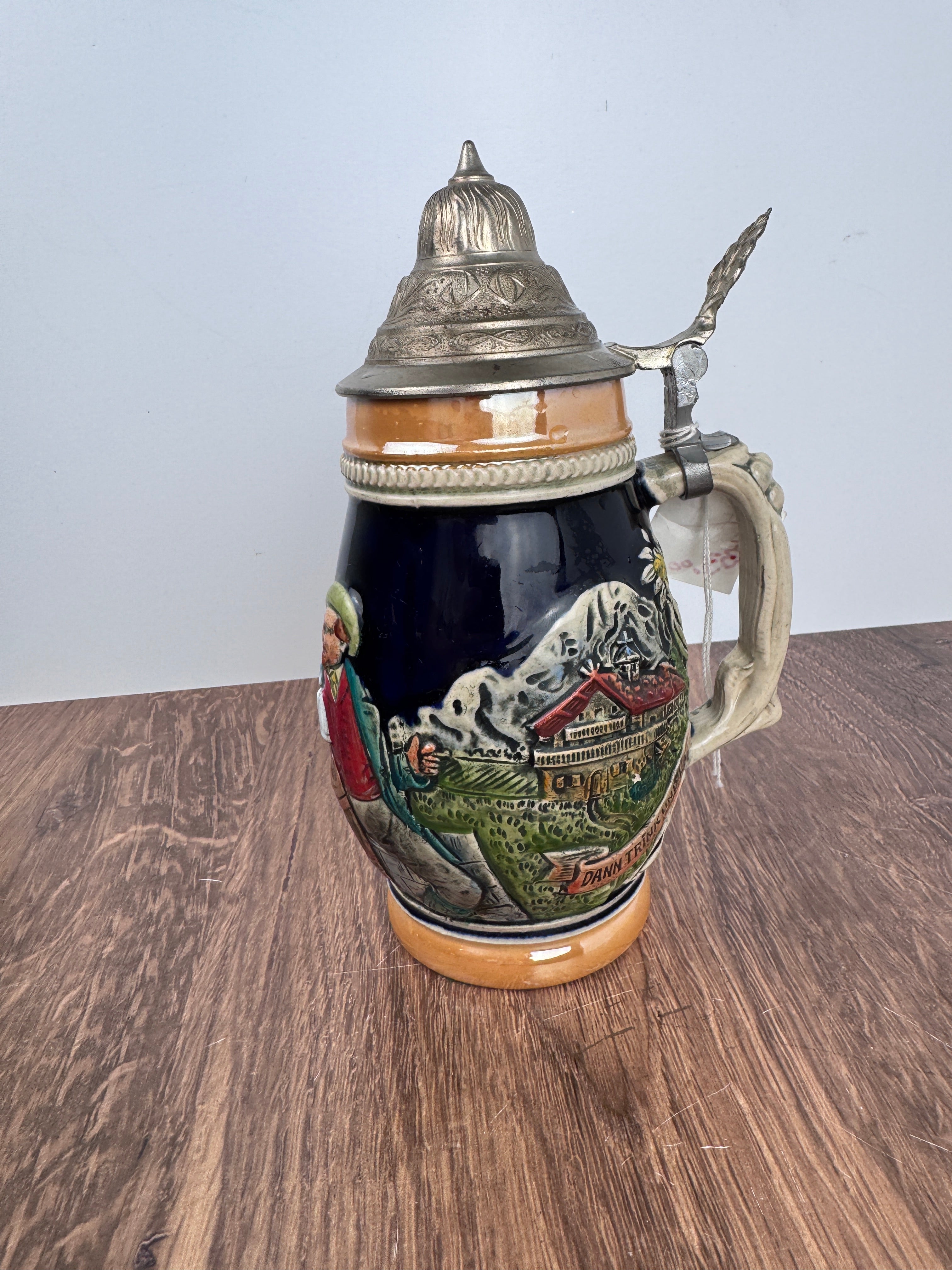 9” German Stein with Pewter Lid