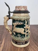 8" Vintage German Beer Stein with Stags