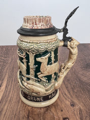 8" Vintage German Beer Stein with Stags