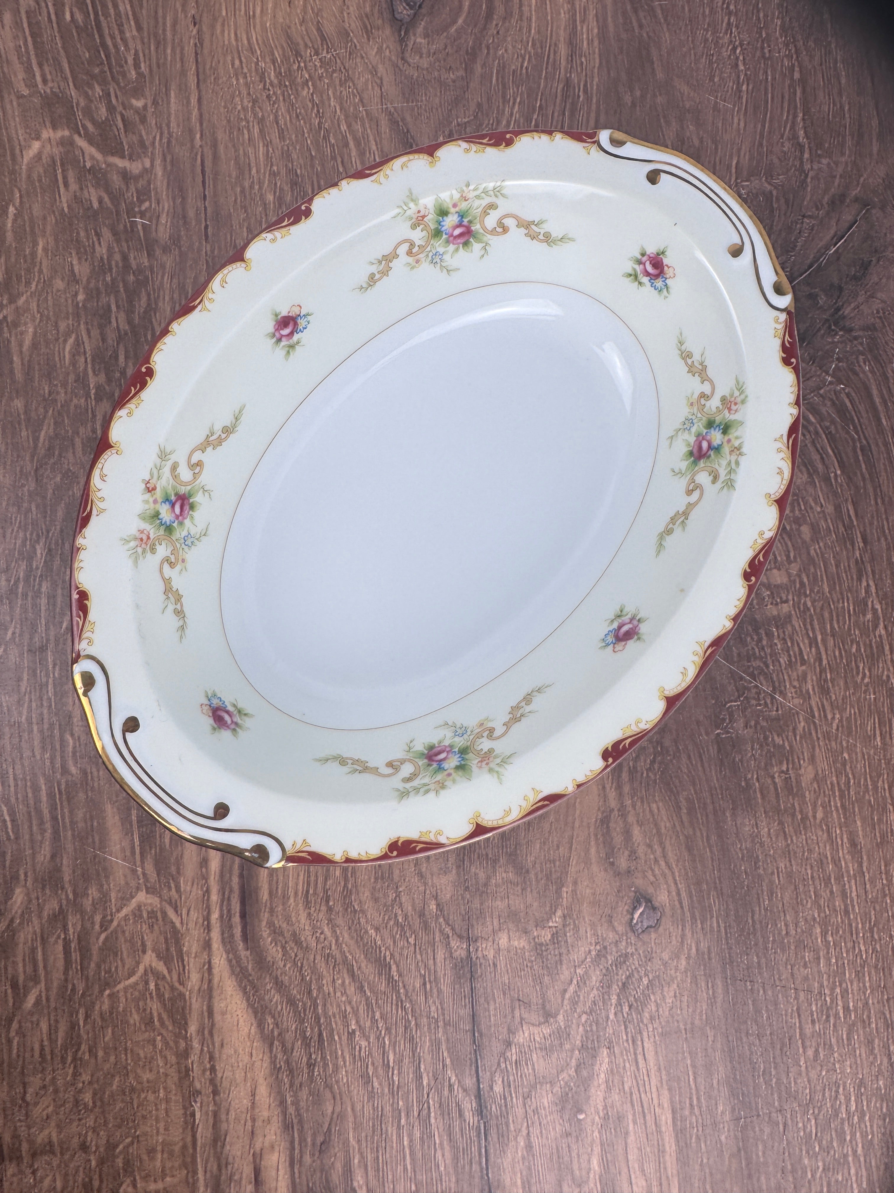 Vintage Harmony House Fine China Floral Oval Vegetable Serving Dish