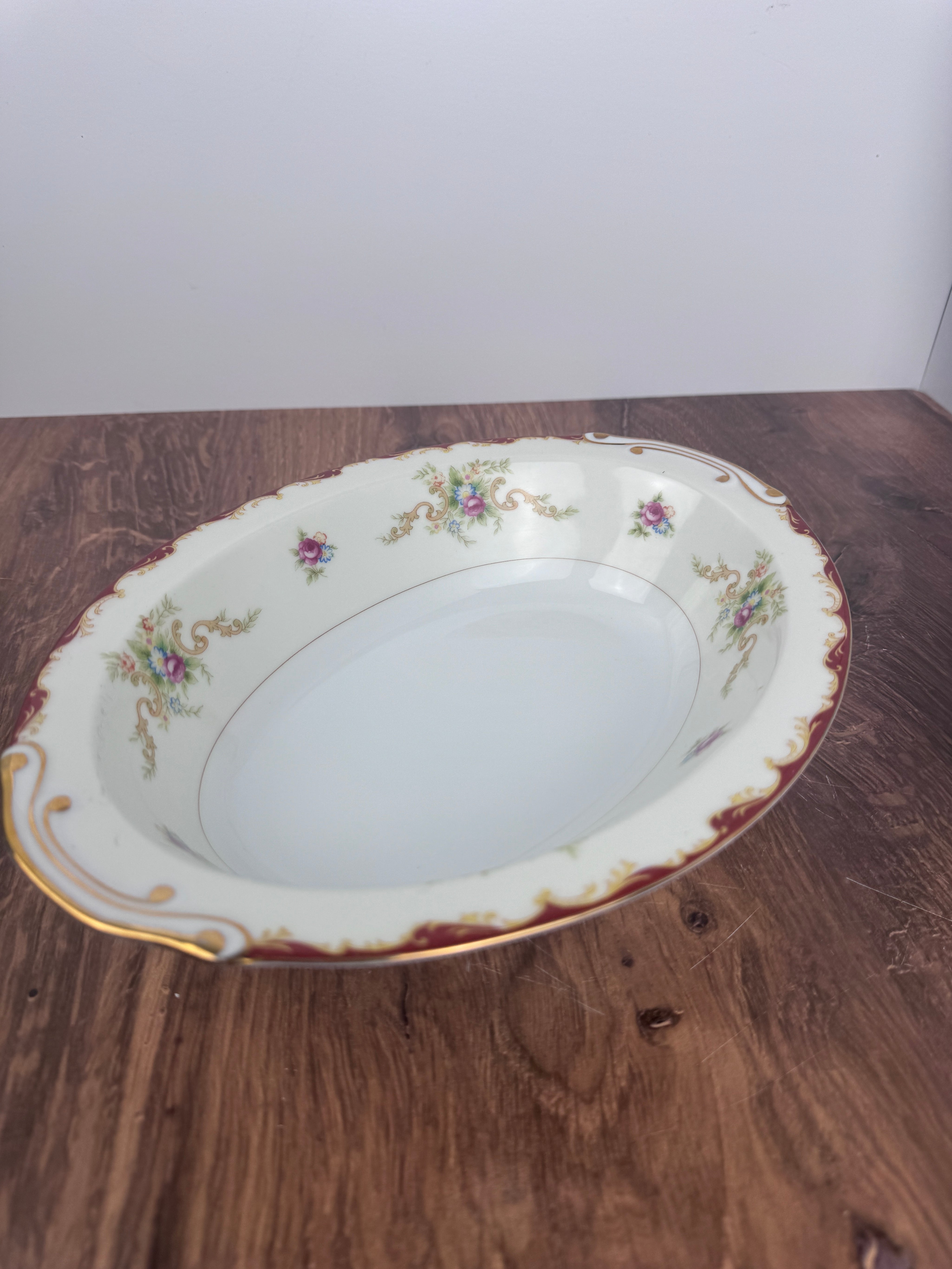 Vintage Harmony House Fine China Floral Oval Vegetable Serving Dish